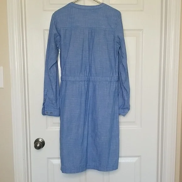 Cabela's Blue Denim Long Sleeve Chambray Shirt Dress Size Small Petite - Picture 7 of 12